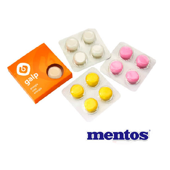 MINI BOX WITH BLISTER OF 4 MENTOS