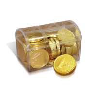 Plastic chest with coin