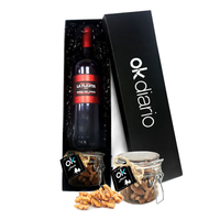 Box with bottle and clip jar with premium nuts