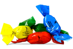 Caramelos con papel biodegradable