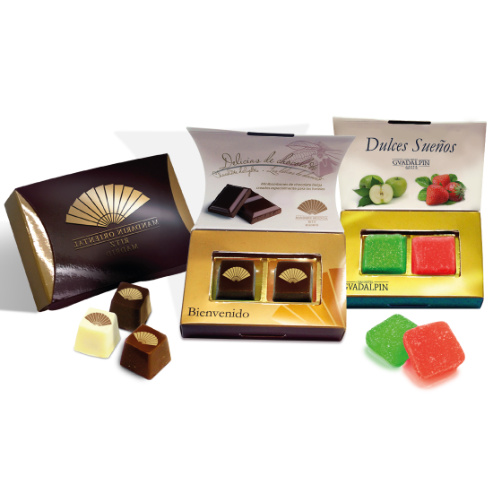 COFFRET DUO CLASSIQUE - Avec couvercle et 2 chocolats ou friandises