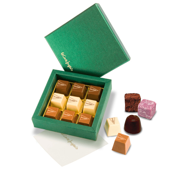 Coffret de 9 chocolats pyramide