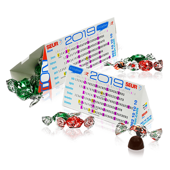 Calendar with mini chocolates