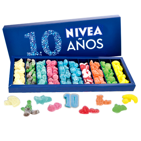 Caja con mix de gominolas de 10 variedades