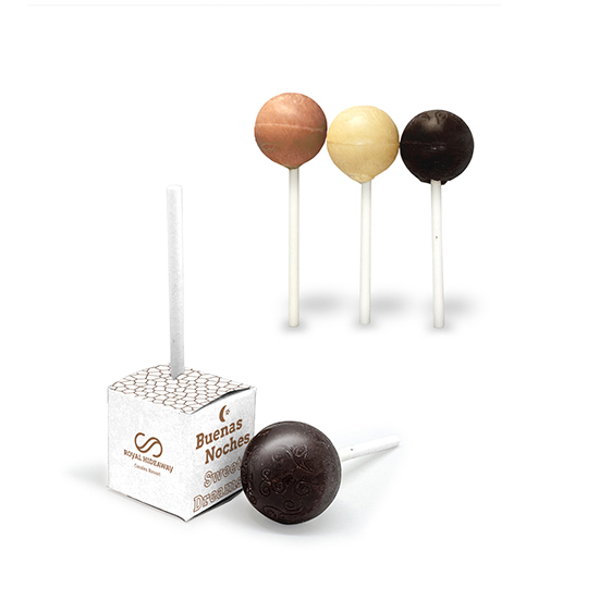 Cube chocolate lollipop