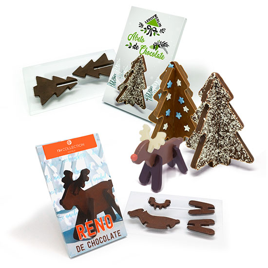 Choco puzzle reindeer and fir tree