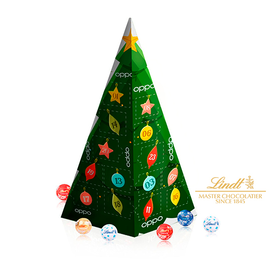 Lindt Advent Calendar with fir tree and Lindt beads