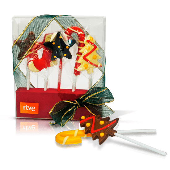 Box with chocolate lollipops