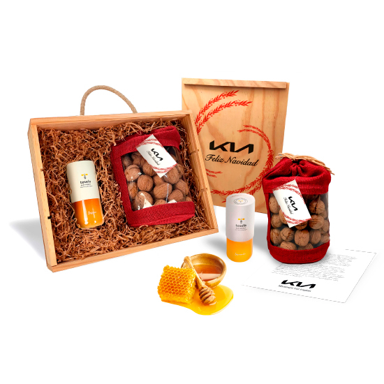 Kit bote de miel gourmet + saco de nueces premium