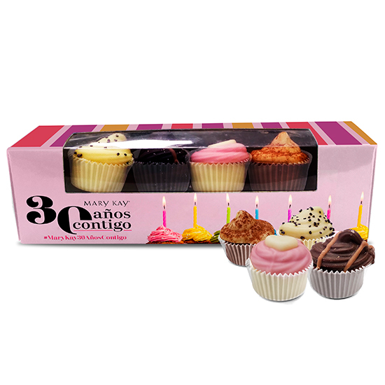 Box with 4 cupcake chocolates