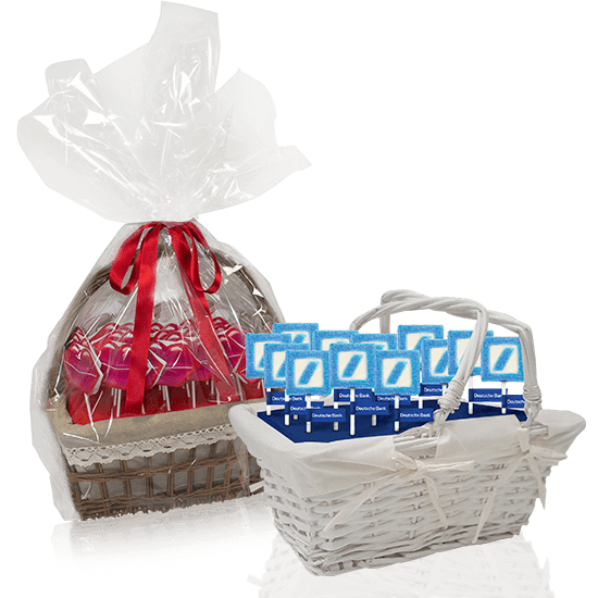 Candy basket with lollipops