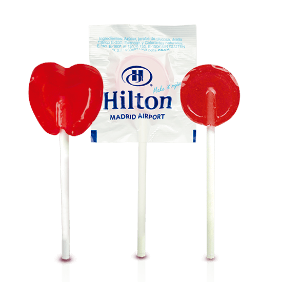 Round and heart lollipop