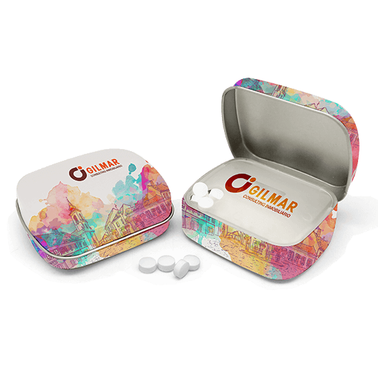 Hinge tin with candies