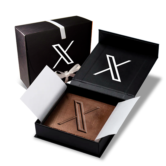 Box with 2D chocolate bar