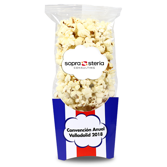 Popcorn bag in a holder