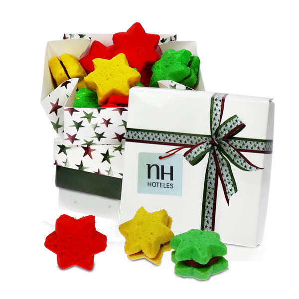 Flower box with star-shaped cookies
