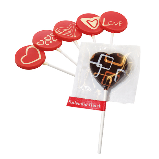 Heart chocolate lollipop