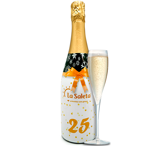 Bottles of cava personalized