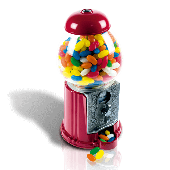Chewing gum container with candies