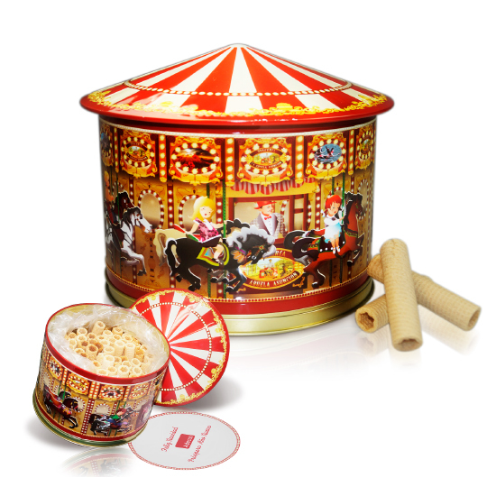 Carousel tin with wafers