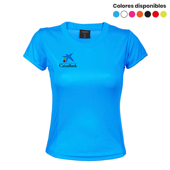 Camiseta para chicas 100% poliéster transpirable de vivos colores