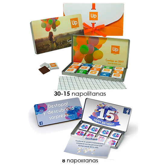 Boîte en métal de 15 à 30 chocolats Napolitains