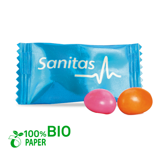 BIODEGRADABLE flow-pack with Jelly candy