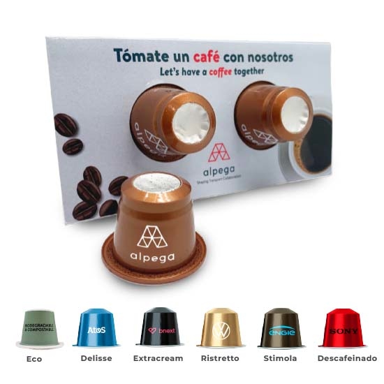 Sachet with 2 coffee capsules