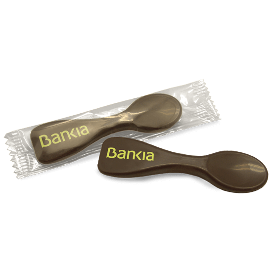 Chocolate spoon in flowpack