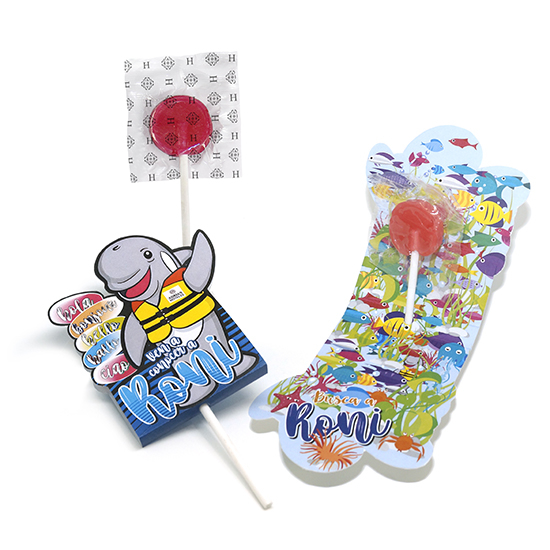 Sachet punched lollipop with your pet