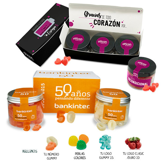 Gift pack 2 or 3 jars with candies