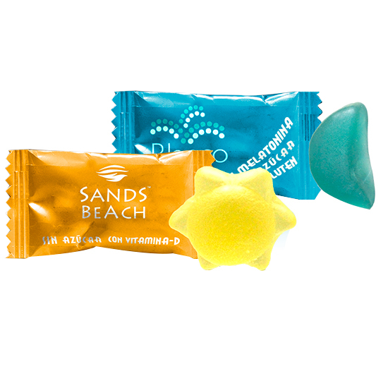 Vitaminized flow-pack candy