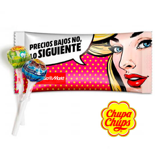 Flowpack bag with 2 mini chupa (lollipop)
