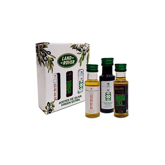 Cajita con 3 aceites de oliva virgen extra de 25 ml