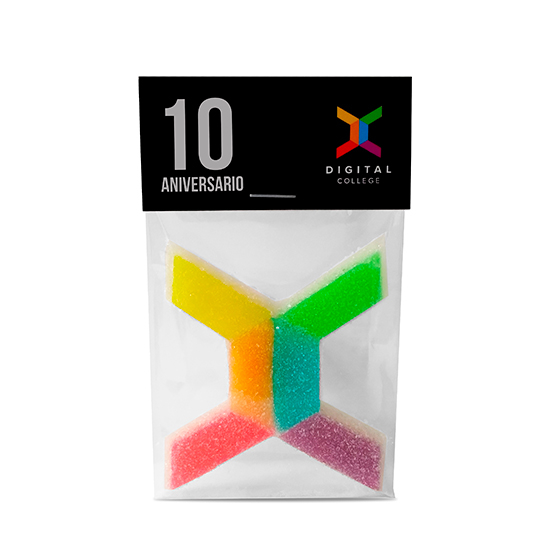 BOLSA DE GOMINOLAS CON CARTELA DE ANIVERSARIO