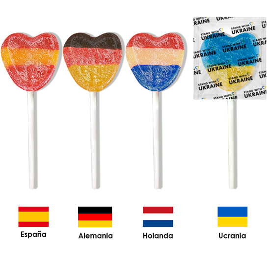 Flag heart lollipop