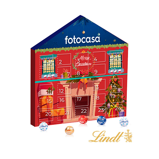 Advent calendar house with Lindt chocolates