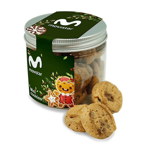 Bote 250 ml con mini cookies