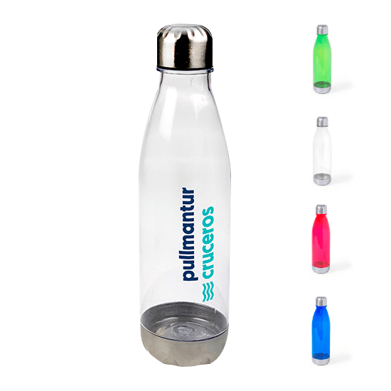 Botella de plástico transparente