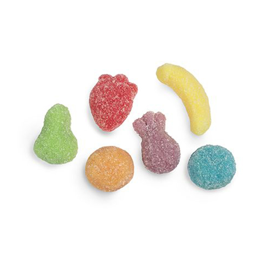 Mélange de mini gummies avec du sucre