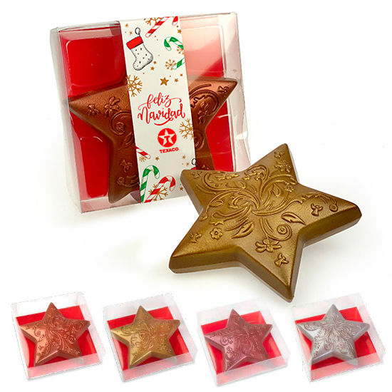 Case with gold chocolate star