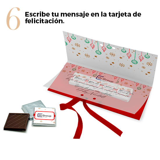 6. Escribe tu mensaje en la tarjeta de felicitación