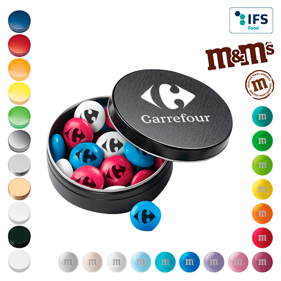 Tin with Custom M&Ms