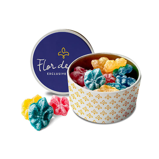 Round tin Ø70 mm with 3D candies
