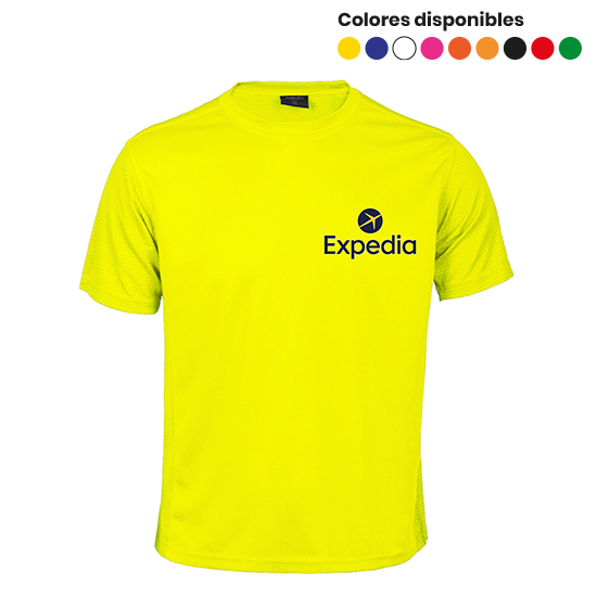 Camiseta para adultos 100% poliéster transpirable de vivos colores