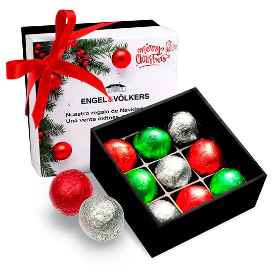 Deluxe box with 9 chocolate balls