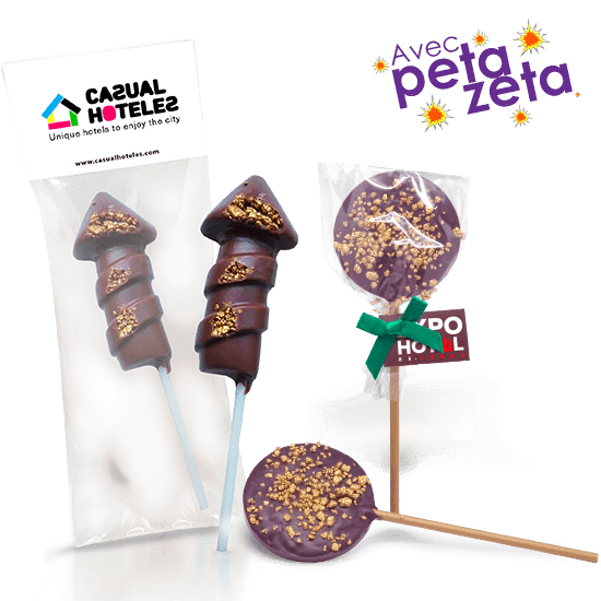 Sucette de chocolat et Peta Zetas