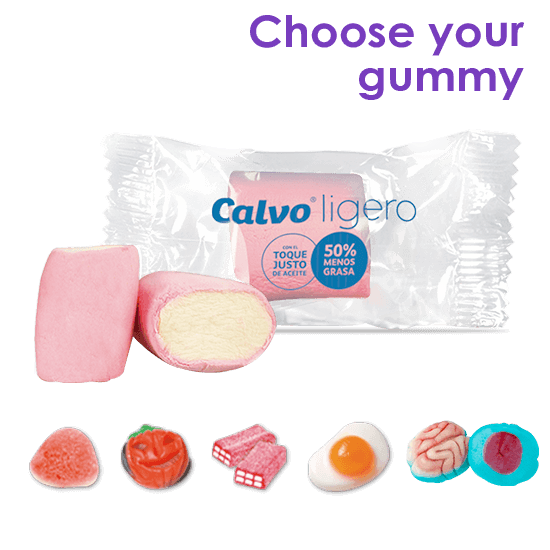 Gummy candy in flow-pack