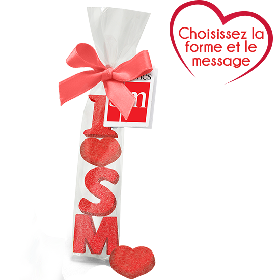 Sachet ruban avec message bonbons gélifié