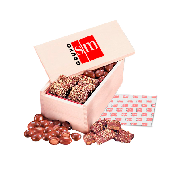 Cofre de madera 2 chocolates premium